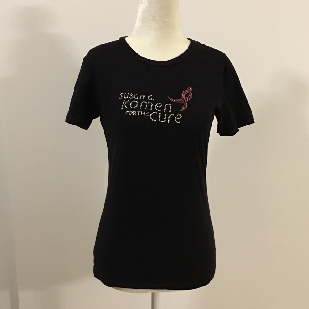 Authentic Pandora Susan G. Komen Black T-Shirt MED